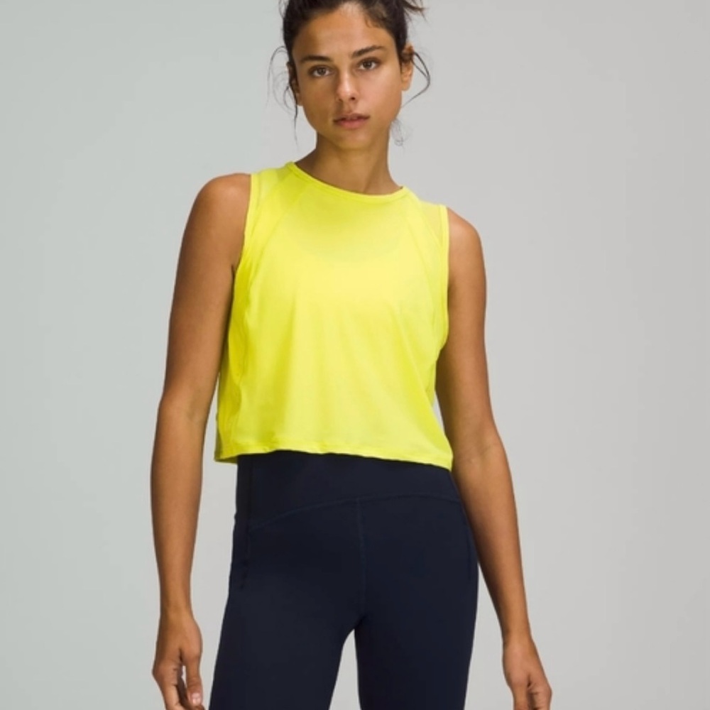 NWT Lululemon Muscle Love Crop Tank Top *Tough. Size 2. Color- Lemon Vibe